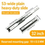 32 inch silver 53-wide plain heavy-duty slide — SL-912047337135-13