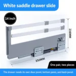 14 inch white saddle drawer slide — SL-712755171266-M18