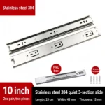 Stainless steel 304 quiet 3-section slide, 10 inch — SL-600479146228-13
