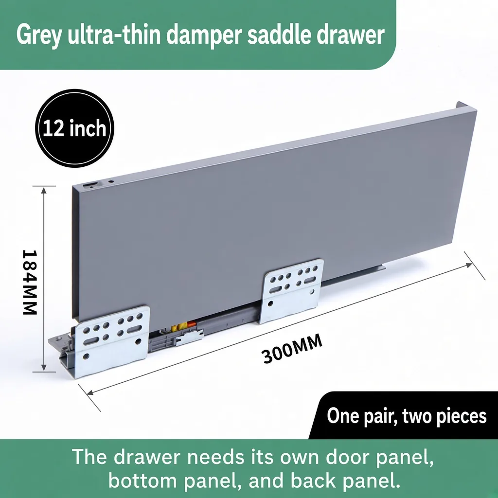 Grey saddle drawer, 12 inch, 184 MM, 300 MM — SL-712086932965-14