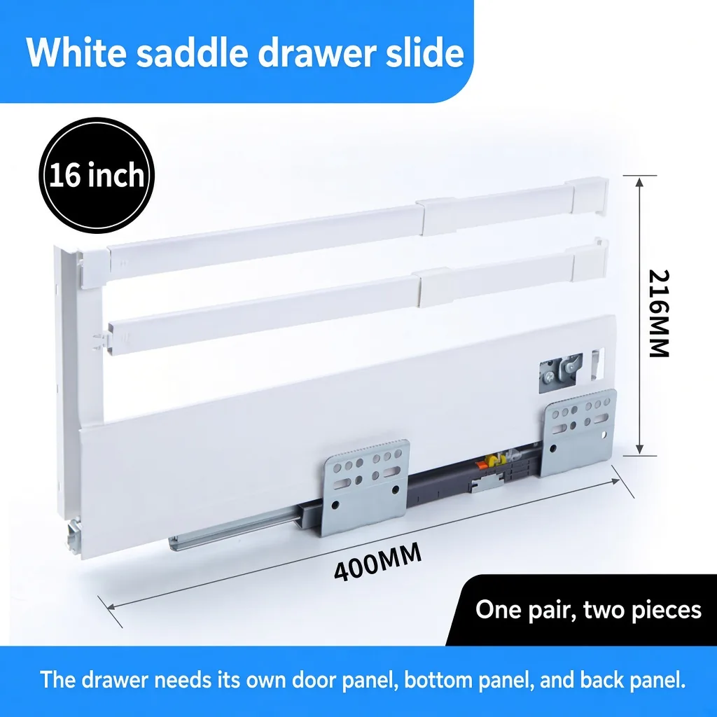 16 inch white saddle drawer slide — SL-712755171266-M19