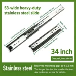 34 inch 53-wide heavy-duty stainless steel slide — SL-708847004454-14