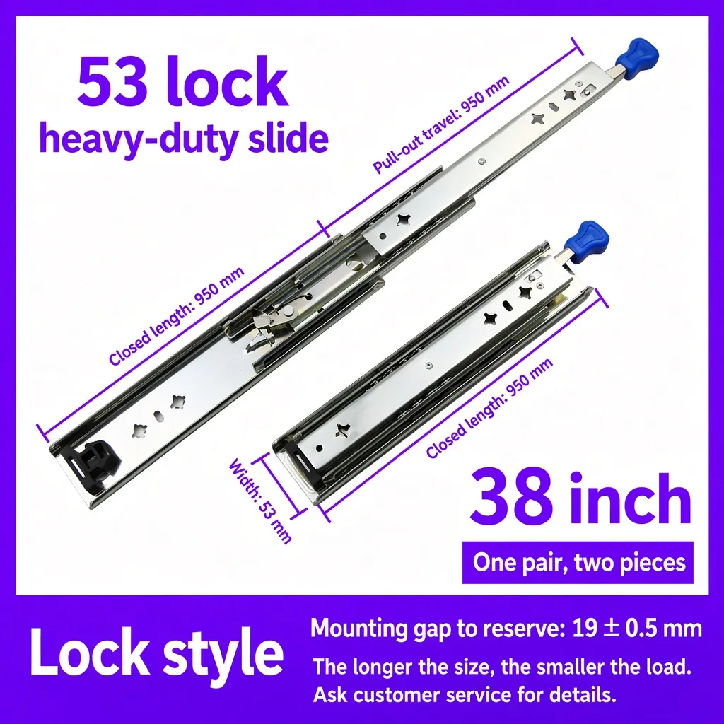 Lock slide, 38 inch — SL-911238579038-15