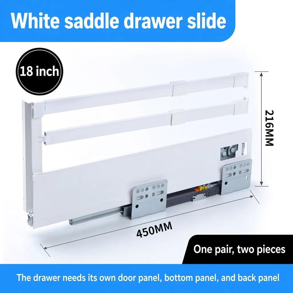 18 inch white saddle drawer slide — SL-712755171266-M20