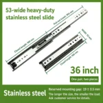 36 inch 53-wide heavy-duty stainless steel slide — SL-708847004454-15