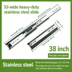 38 inch 53-wide heavy-duty stainless steel slide — SL-708847004454-16