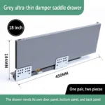 Grey saddle drawer, 18 inch, 184 MM, 450 MM — SL-712086932965-17