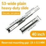 40 inch silver 53-wide plain heavy-duty slide — SL-912047337135-17