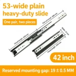 42 inch silver 53-wide plain heavy-duty slide — SL-912047337135-18