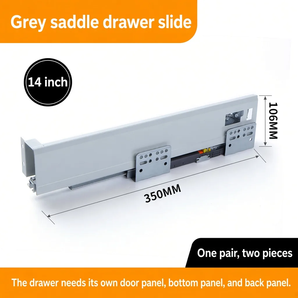 14 inch grey saddle drawer slide — SL-712755171266-M23