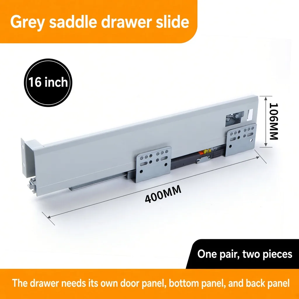 16 inch grey saddle drawer slide — SL-712755171266-M24