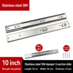 Stainless steel 304 damper 3-section slide, 10 inch — SL-600479146228-19