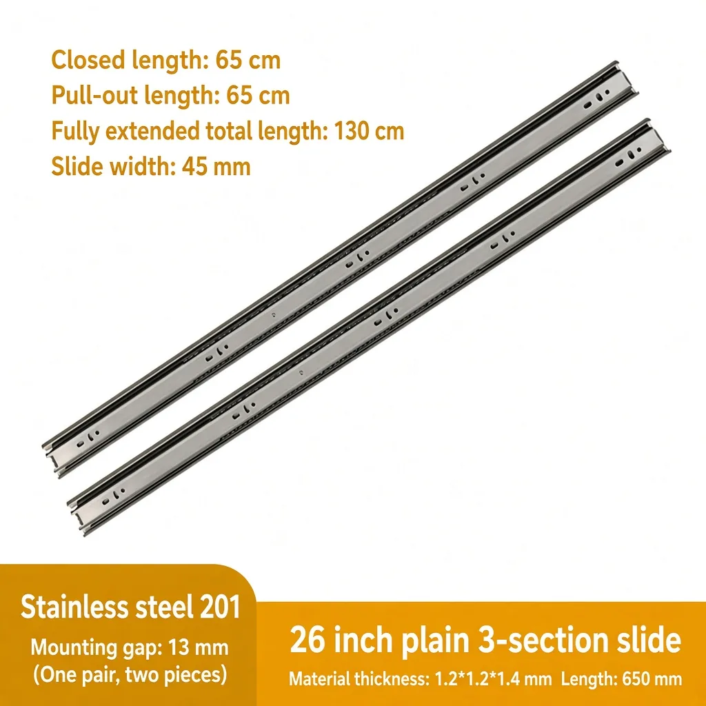 Plain 3-section slide, 26 inch — SL-746379599401-19