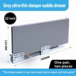 Grey saddle drawer, 12 inch, 216 MM, 300 MM — SL-712086932965-20