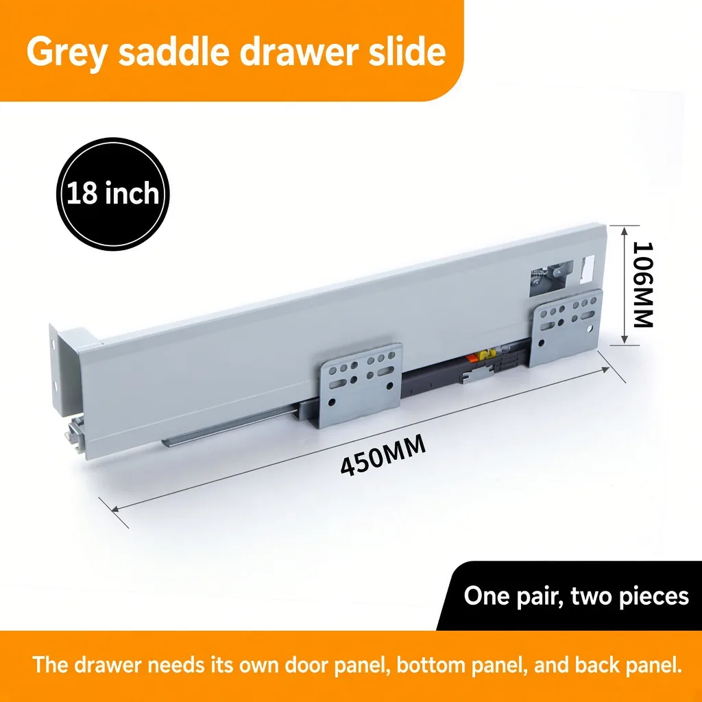 18 inch grey saddle drawer slide — SL-712755171266-M25