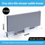 Grey saddle drawer, 14 inch, 216 MM, 350 MM — SL-712086932965-21