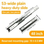48 inch silver 53-wide plain heavy-duty slide — SL-912047337135-21