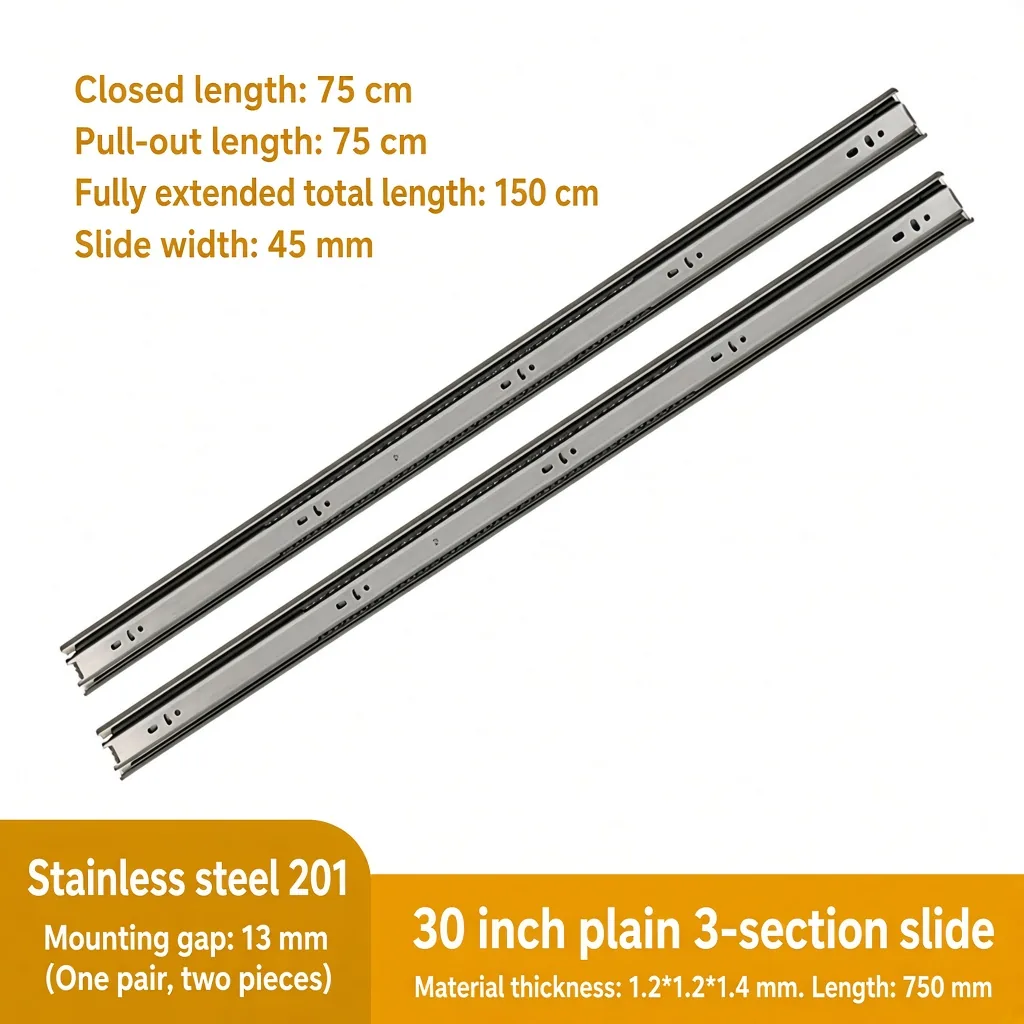 Plain 3-section slide, 30 inch — SL-746379599401-21