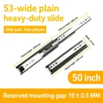 50 inch silver 53-wide plain heavy-duty slide — SL-912047337135-22