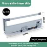 12 inch grey saddle drawer slide — SL-712755171266-M27