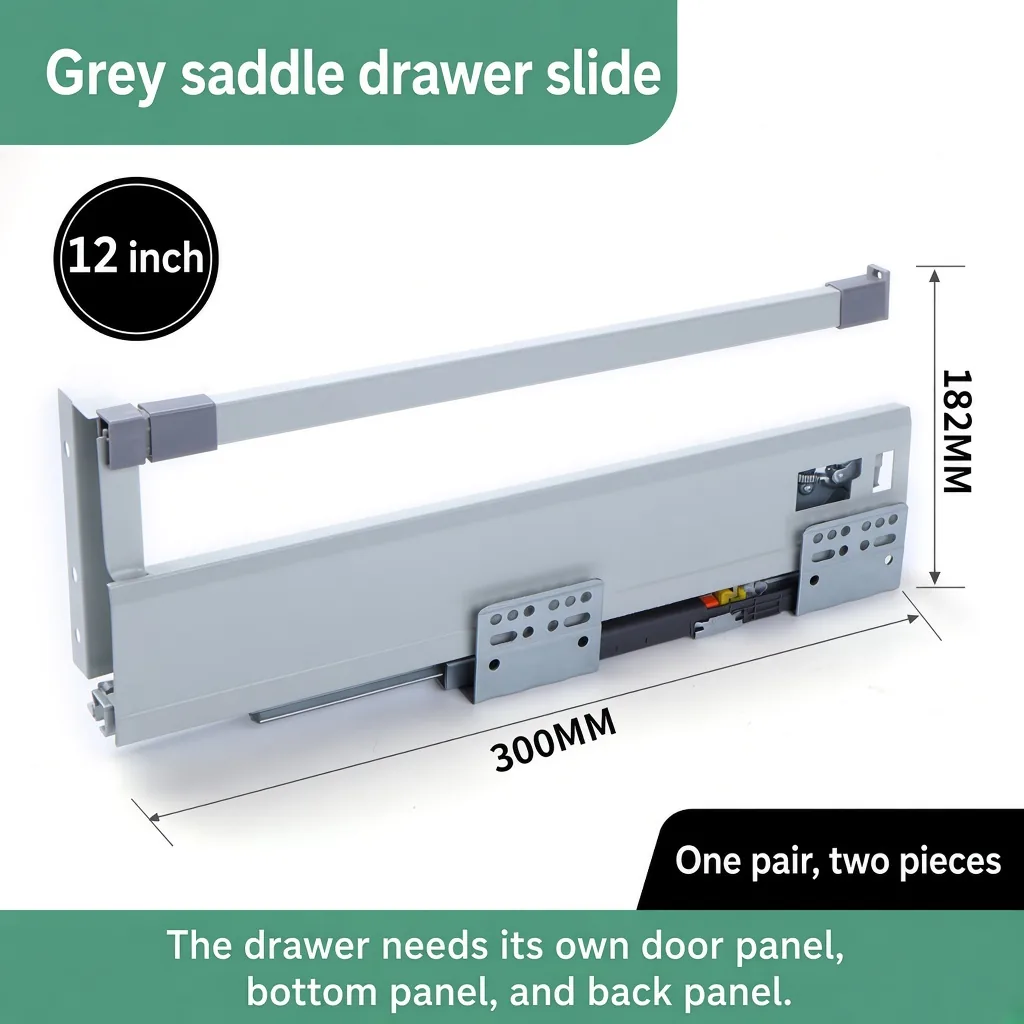 12 inch grey saddle drawer slide — SL-712755171266-M27