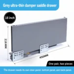 Grey saddle drawer, 18 inch, 216 MM, 450 MM — SL-712086932965-23