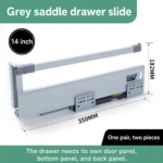14 inch grey saddle drawer slide — SL-712755171266-M28