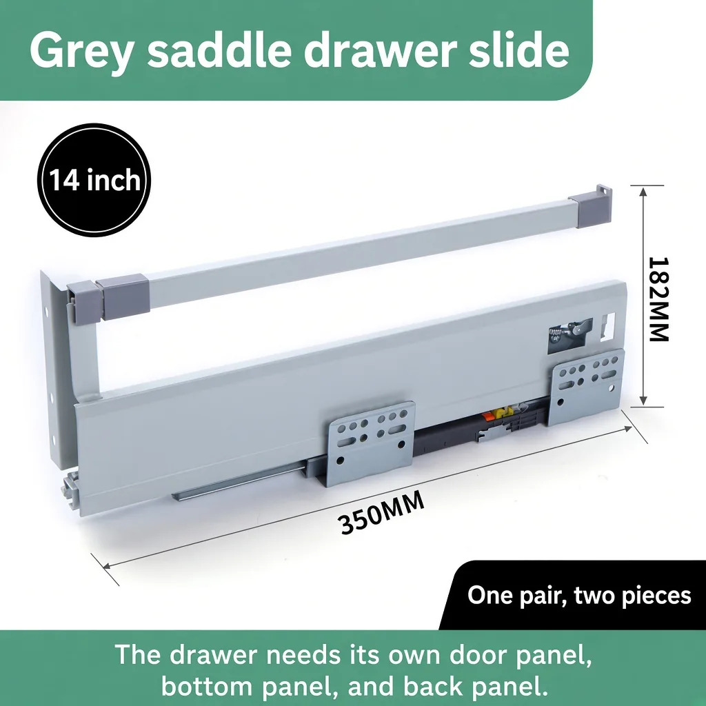 14 inch grey saddle drawer slide — SL-712755171266-M28