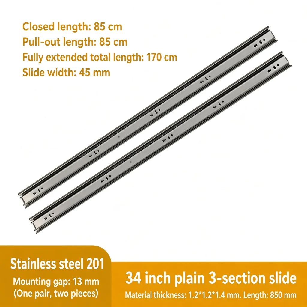 Plain 3-section slide, 34 inch — SL-746379599401-23