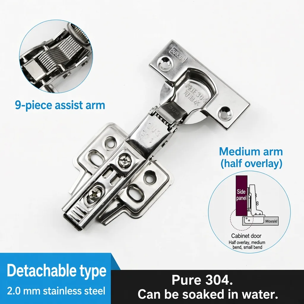 Detachable hinge, Medium arm, 2.0 mm — HN-855340420077-23