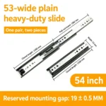 54 inch silver 53-wide plain heavy-duty slide — SL-912047337135-24