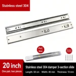Stainless steel 304 damper 3-section slide, 20 inch — SL-600479146228-24