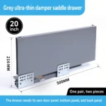 Grey saddle drawer, 20 inch, 216 MM, 500 MM — SL-712086932965-24