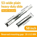 58 inch silver 53-wide plain heavy-duty slide — SL-912047337135-26
