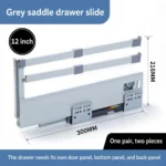 12 inch grey saddle drawer slide — SL-712755171266-M31