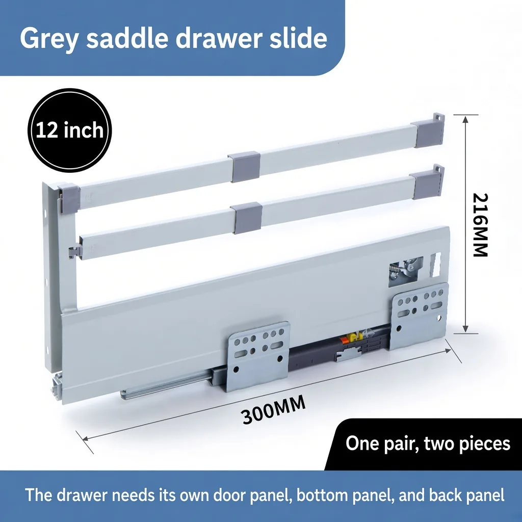 12 inch grey saddle drawer slide — SL-712755171266-M31