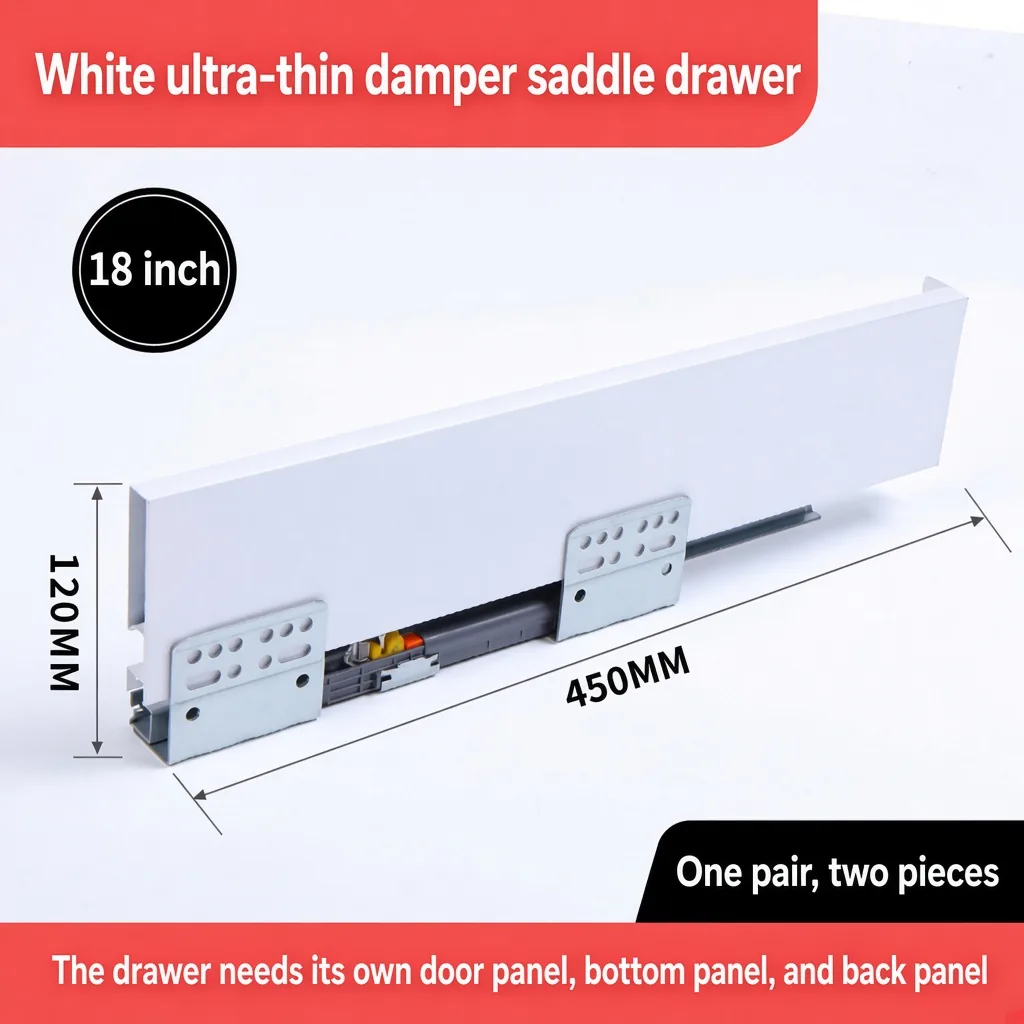 White saddle drawer, 18 inch, 120 MM, 450 MM — SL-712086932965-27
