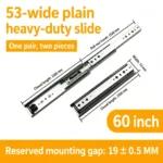 60 inch silver 53-wide plain heavy-duty slide — SL-912047337135-27