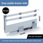14 inch grey saddle drawer slide — SL-712755171266-M32