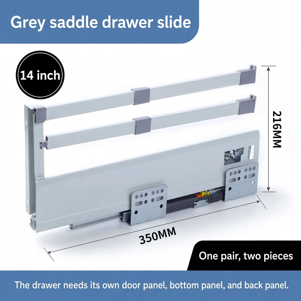 14 inch grey saddle drawer slide — SL-712755171266-M32
