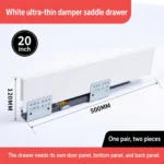 White saddle drawer, 20 inch, 120 MM, 500 MM — SL-712086932965-28