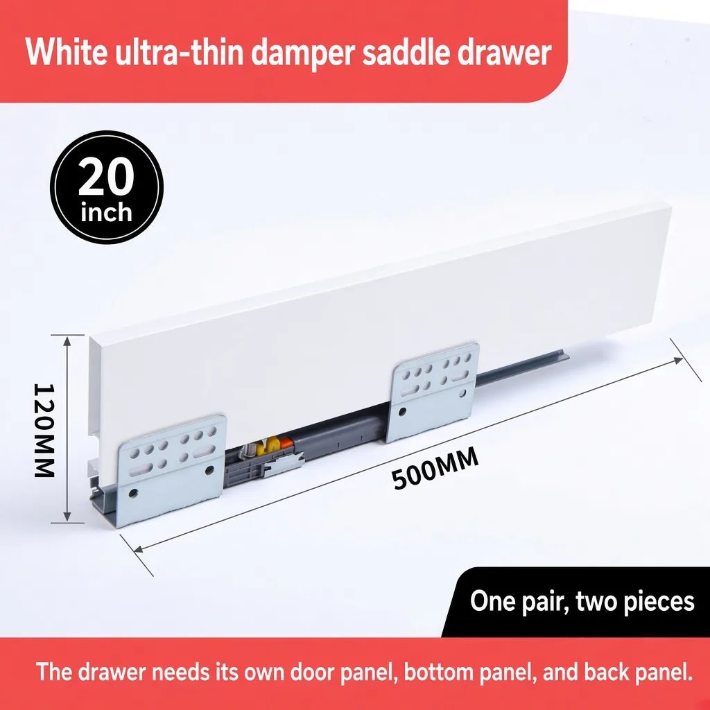 White saddle drawer, 20 inch, 120 MM, 500 MM — SL-712086932965-28
