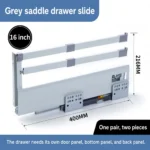 16 inch grey saddle drawer slide — SL-712755171266-M33