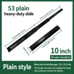 10 inch black 53 plain heavy-duty slide — SL-912047337135-29