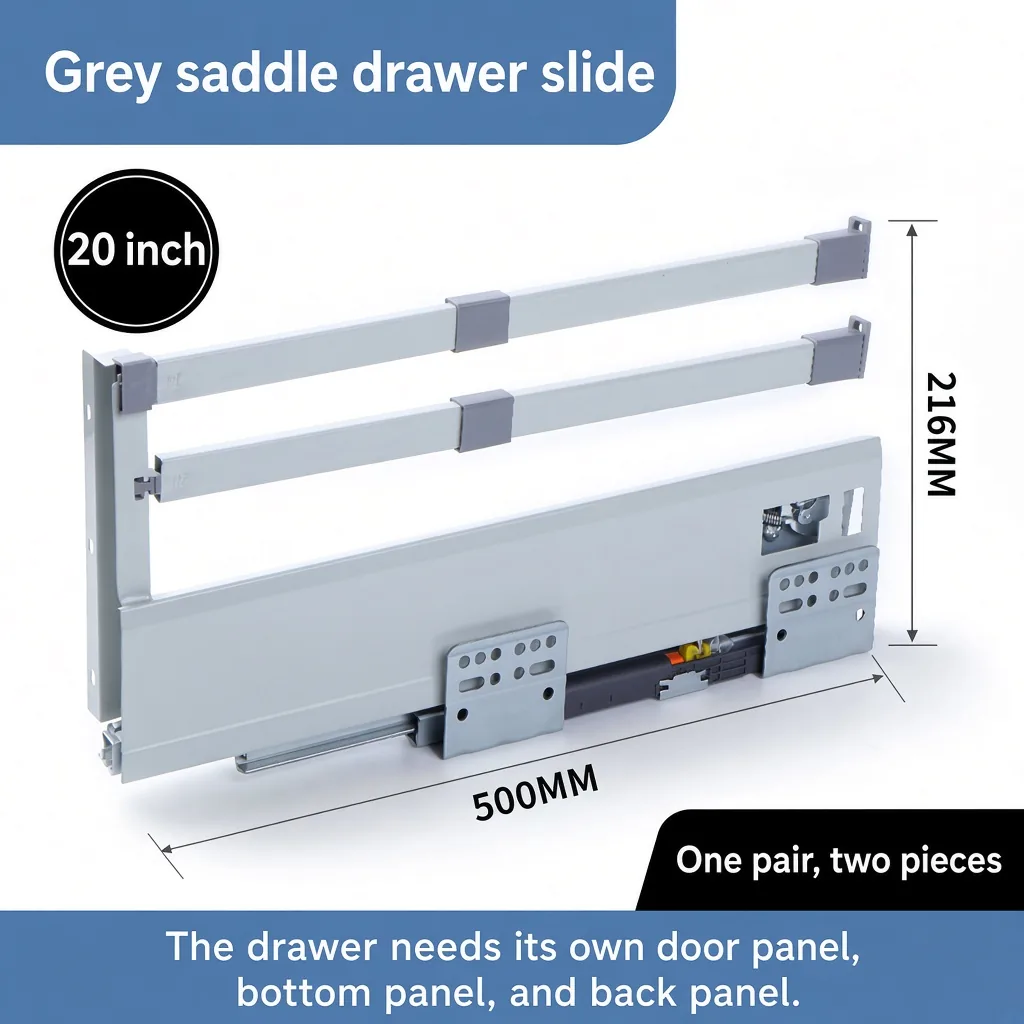 20 inch grey saddle drawer slide — SL-712755171266-M35
