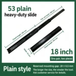 18 inch black 53 plain heavy-duty slide — SL-912047337135-33