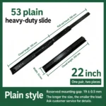22 inch black 53 plain heavy-duty slide — SL-912047337135-35