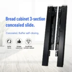 Bread cabinet 3-section concealed slide, black — SL-610083966871-40