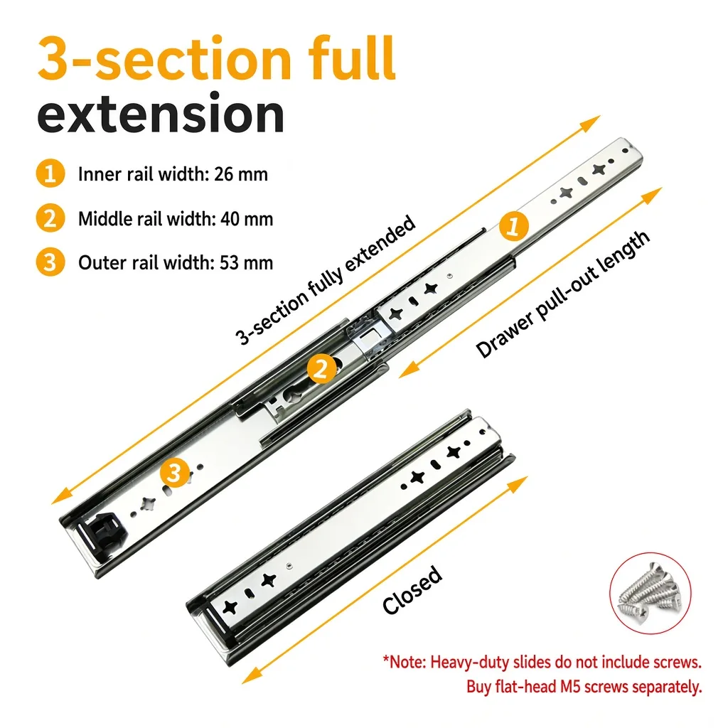 Rail widths, 26 / 40 / 53 mm — SL-877604804928-DIAG