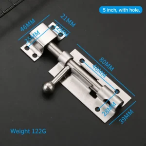 5-Inch Slide Bolt with Lock Hole